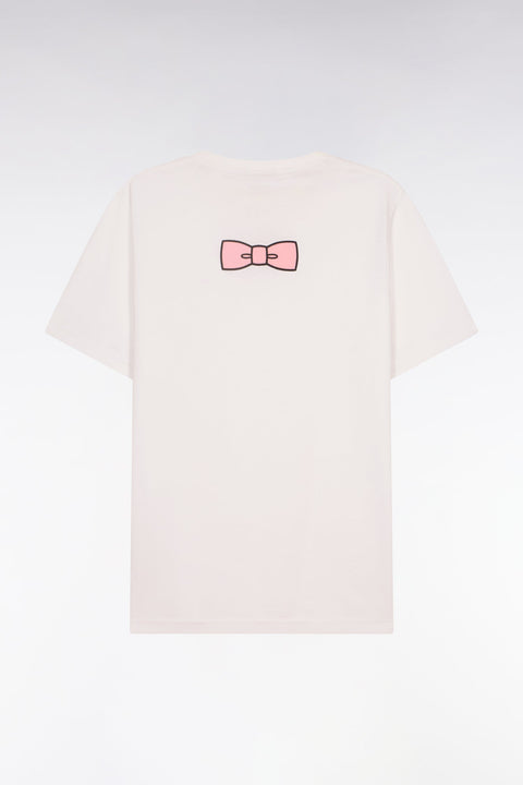 T-shirt à manches courtes en coton Pima blanc brodé coupe regular - Image 2