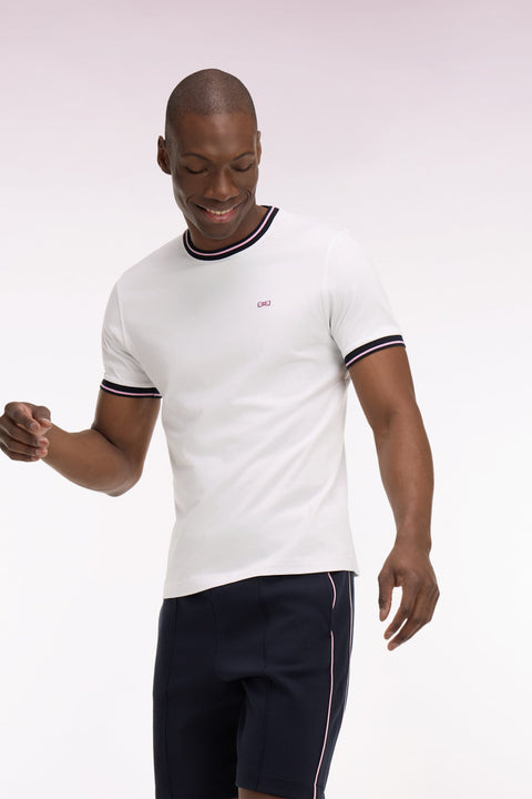 T-shirt à manches courtes en coton blanc - Image 1
