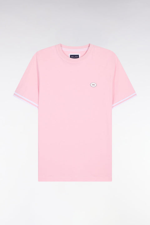 T-shirt à manches courtes en coton rose coupe regular - Image 2