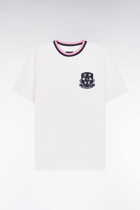 T-shirt à manches courtes en coton blanc écusson 6 Nations coupe regular - Image 2