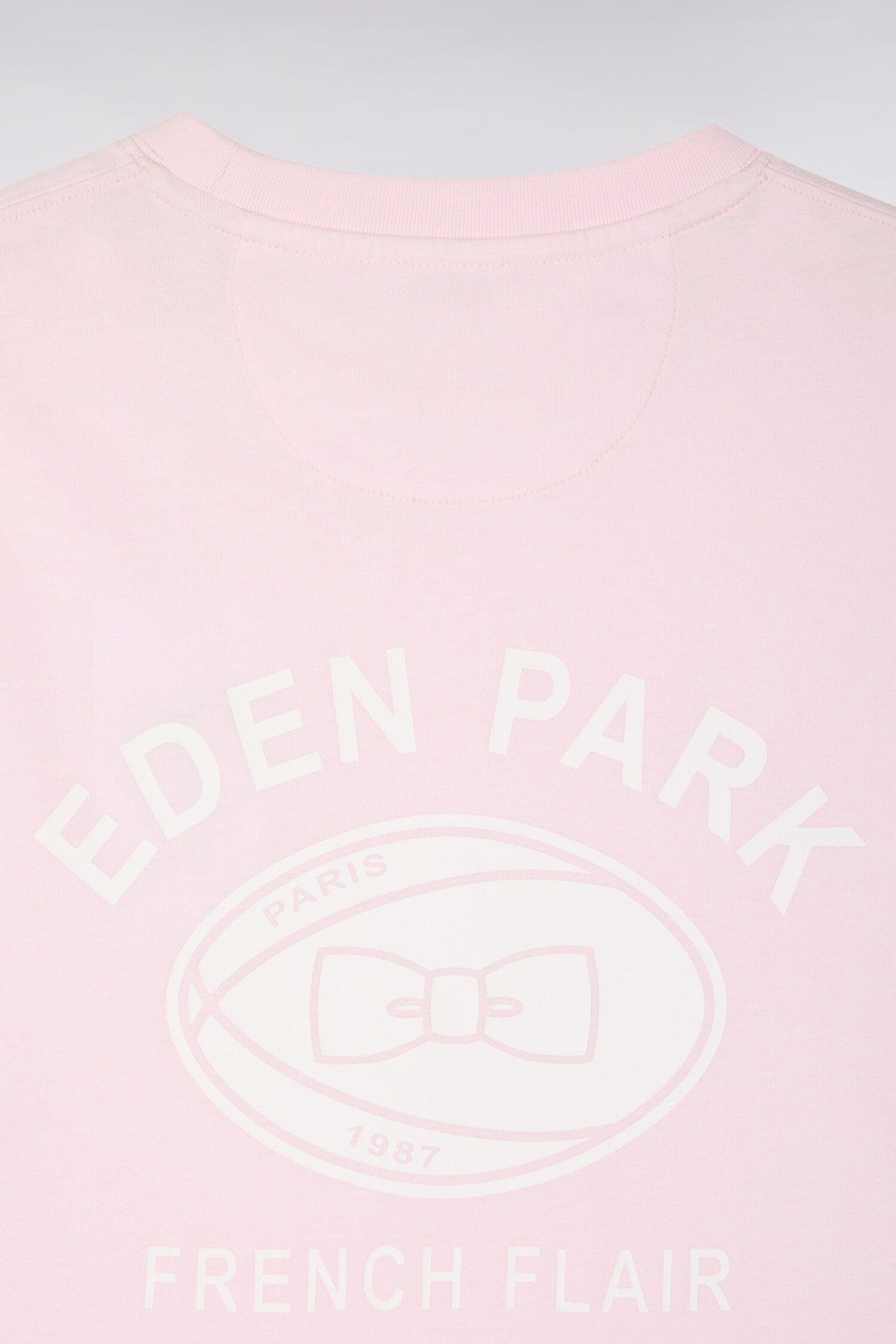 T-shirt à manches courtes sérigraphie dos rose coupe regular