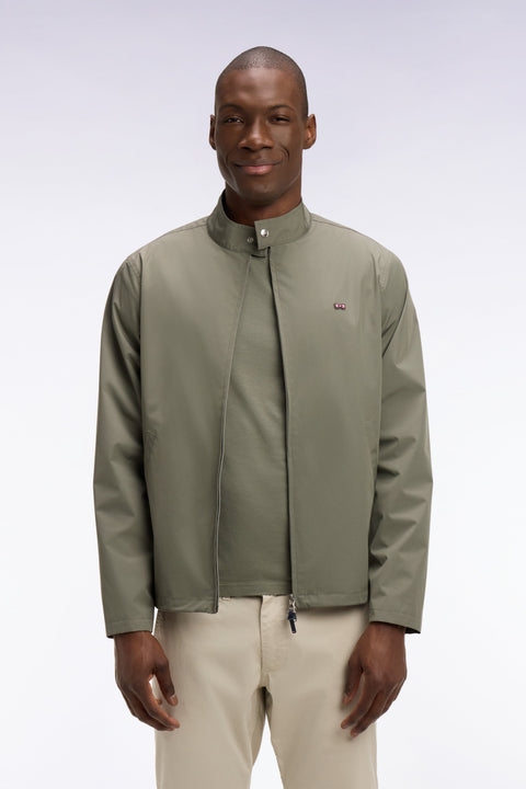 Blouson à col motard en nylon kaki - Image 3