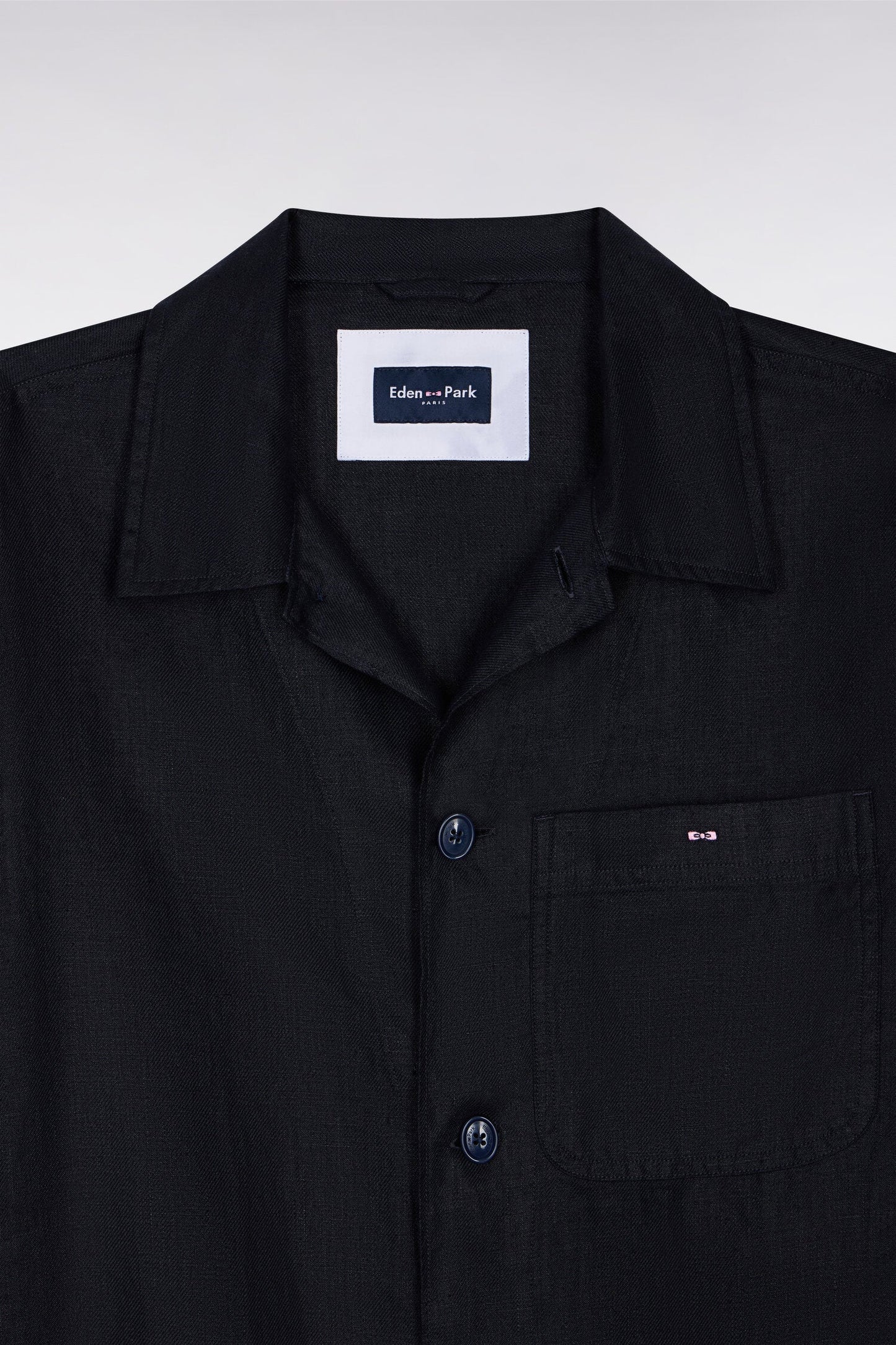 Surchemise en lin et coton marine