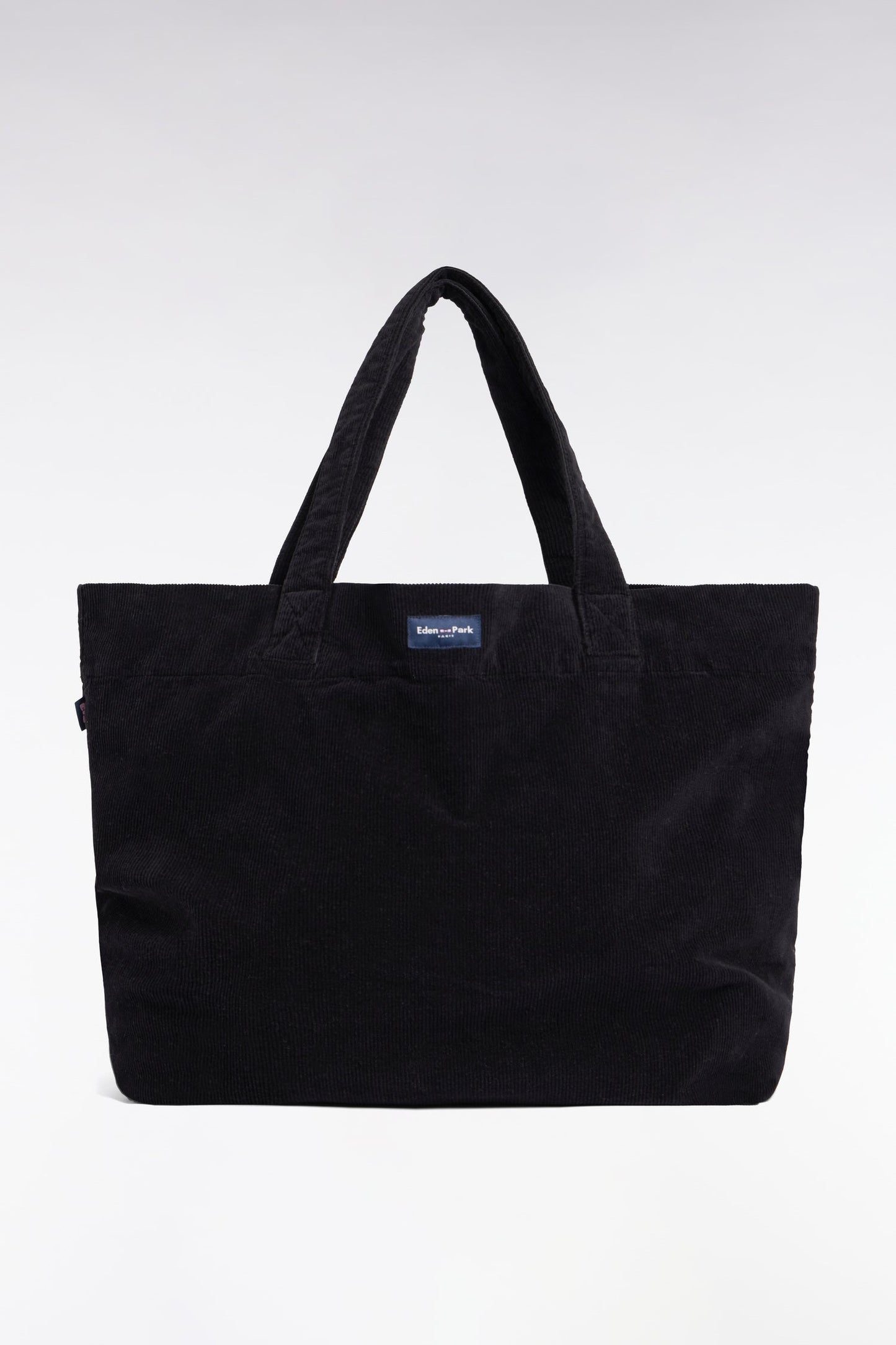 Sac cabas en velours côtelé noir