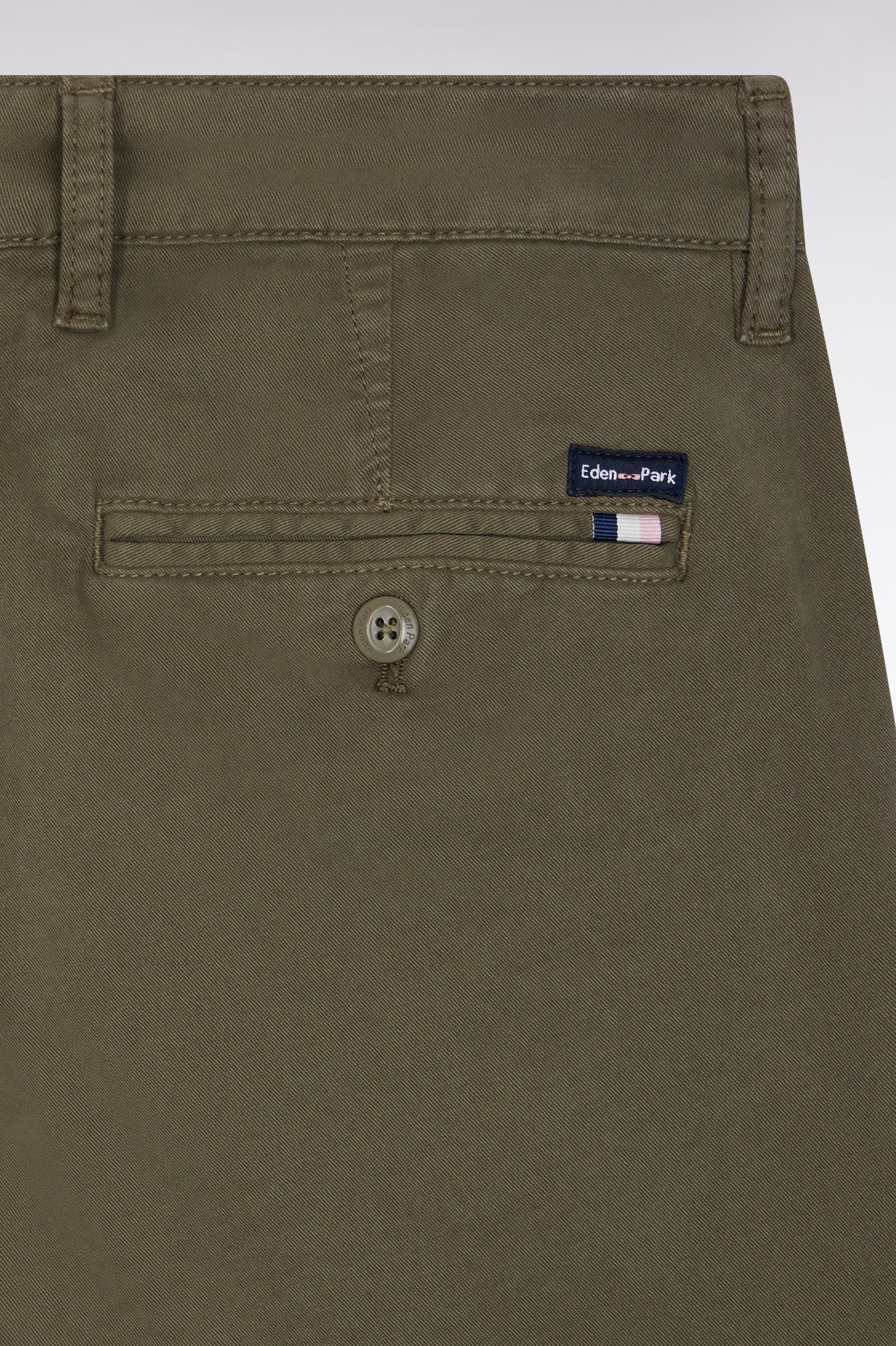 Pantalon chino sans plis en coton stretch kaki