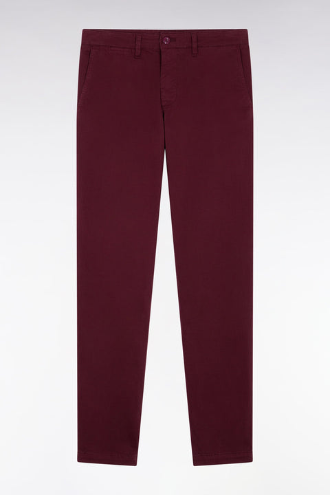 Pantalon chino sans plis en coton stretch bordeaux - Image 2