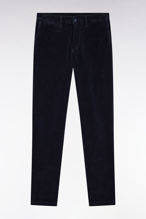 Pantalon chino sans plis en velours stretch marine - Image 2