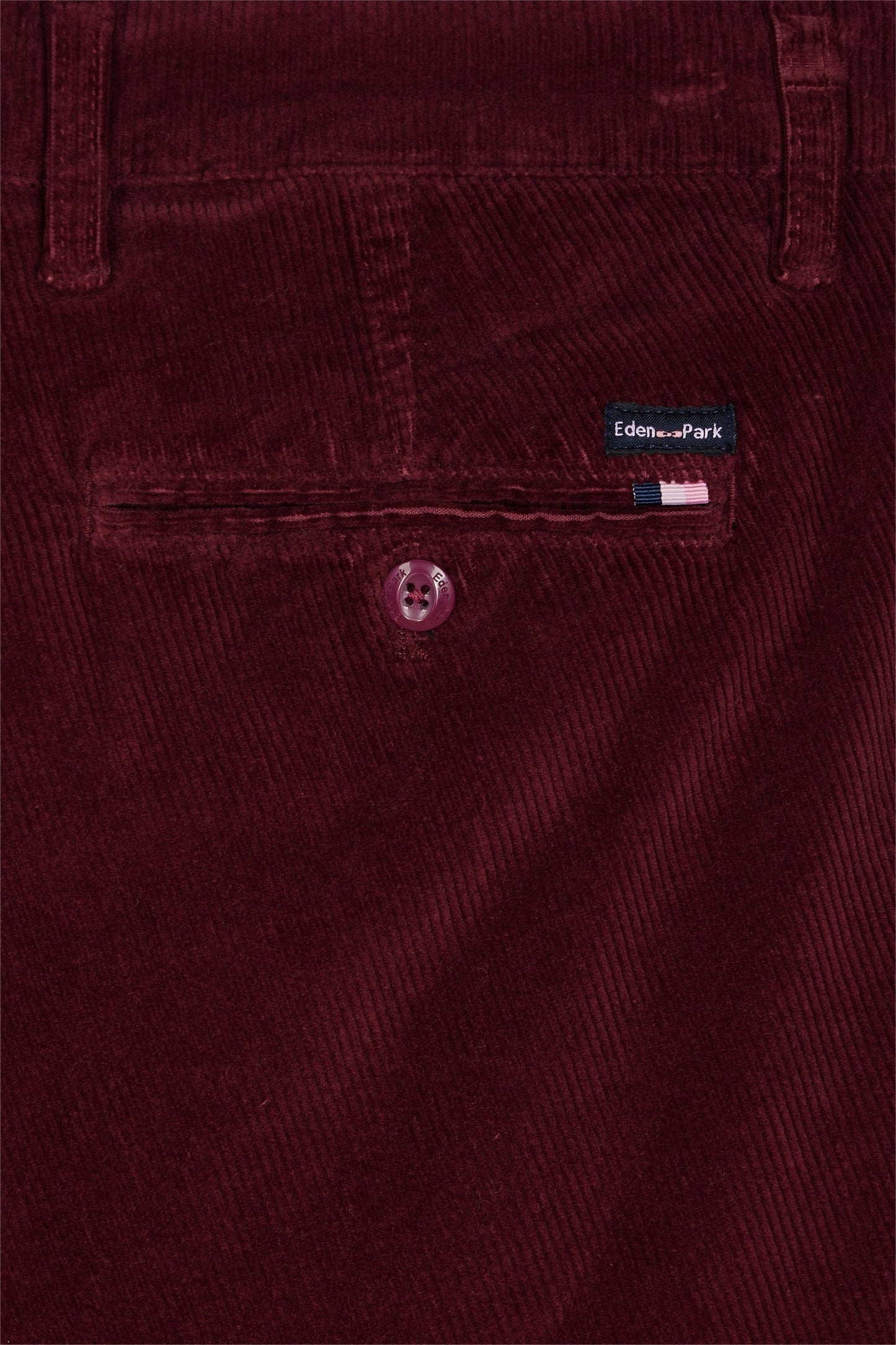 Pantalon chino sans plis en velours stretch marine