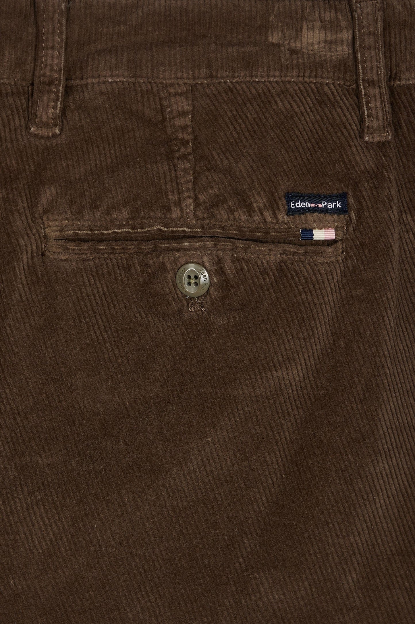 Pantalon chino sans plis en velours stretch kaki