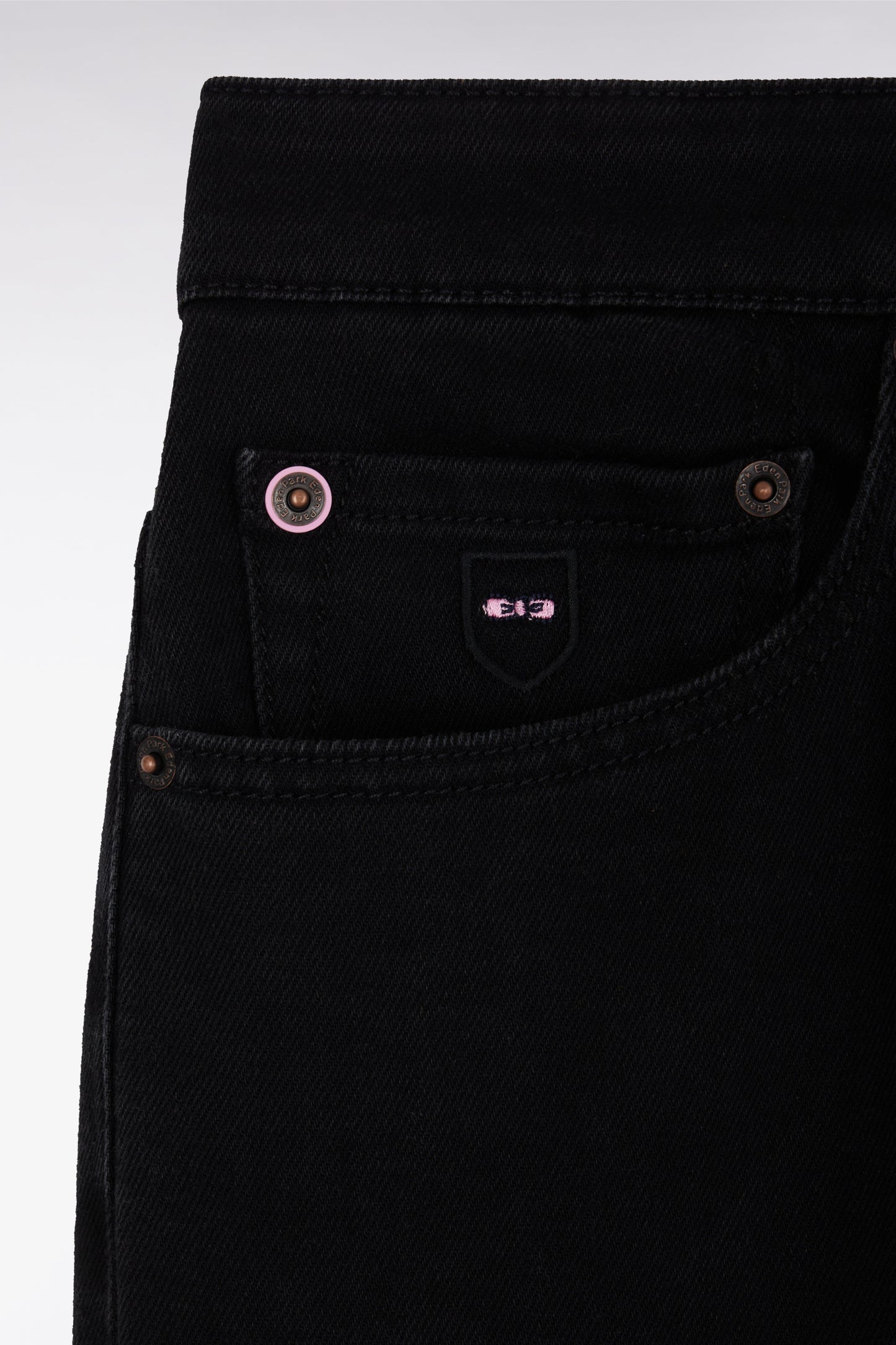 Jean 5 poches en denim stretch mélangé noir coupe Regular