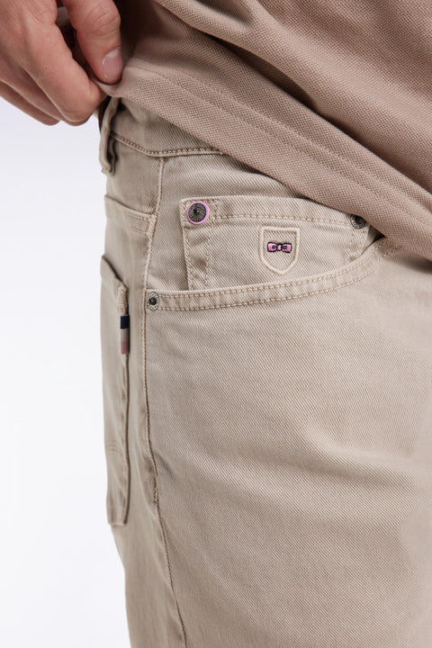 Jean 5 poches en coton stretch beige - Image 2