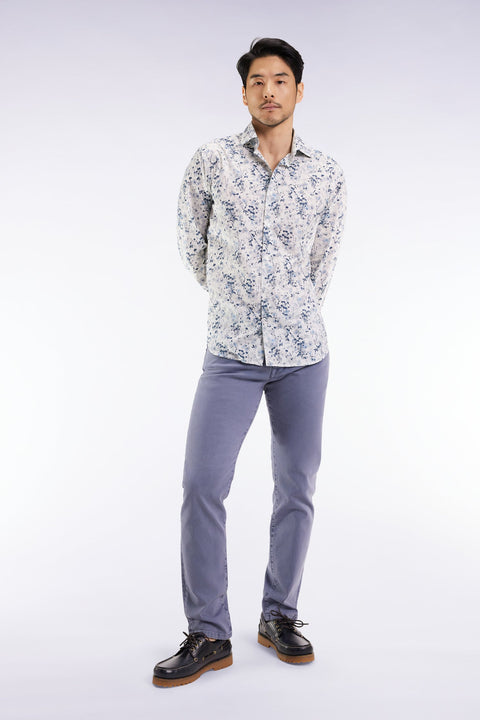 Jean 5 poches en coton stretch beige - Image 1