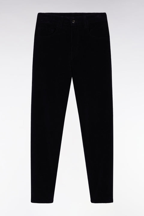 Pantalon 5 poches en velours côtelé noir - Image 2