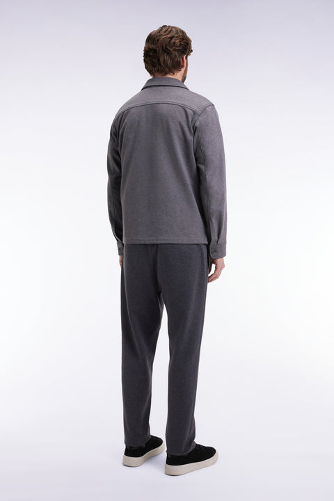 Pantalon en jersey double face à taille élastique gris coupe Modern - Image 3