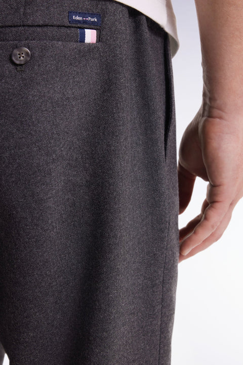 Pantalon à taille élastique gris chiné coupe Modern - Image 3