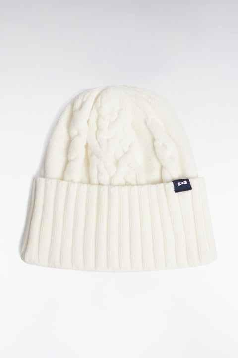 Bonnet en maille torsadé écru - Image 1