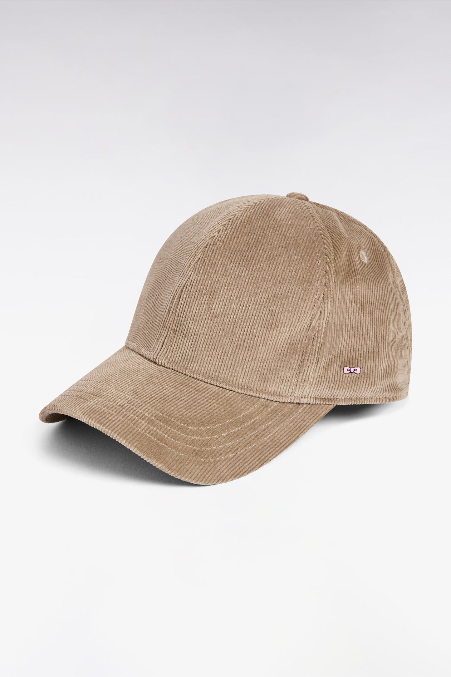 Casquette en velours côtelé beige