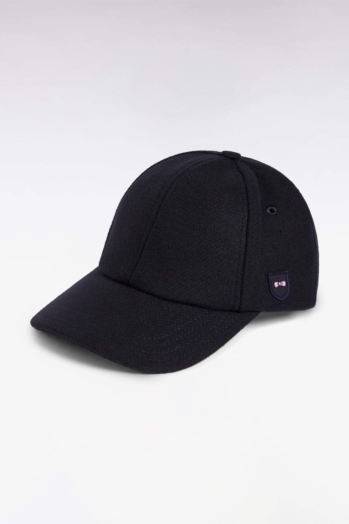 Casquette en drap de laine marine