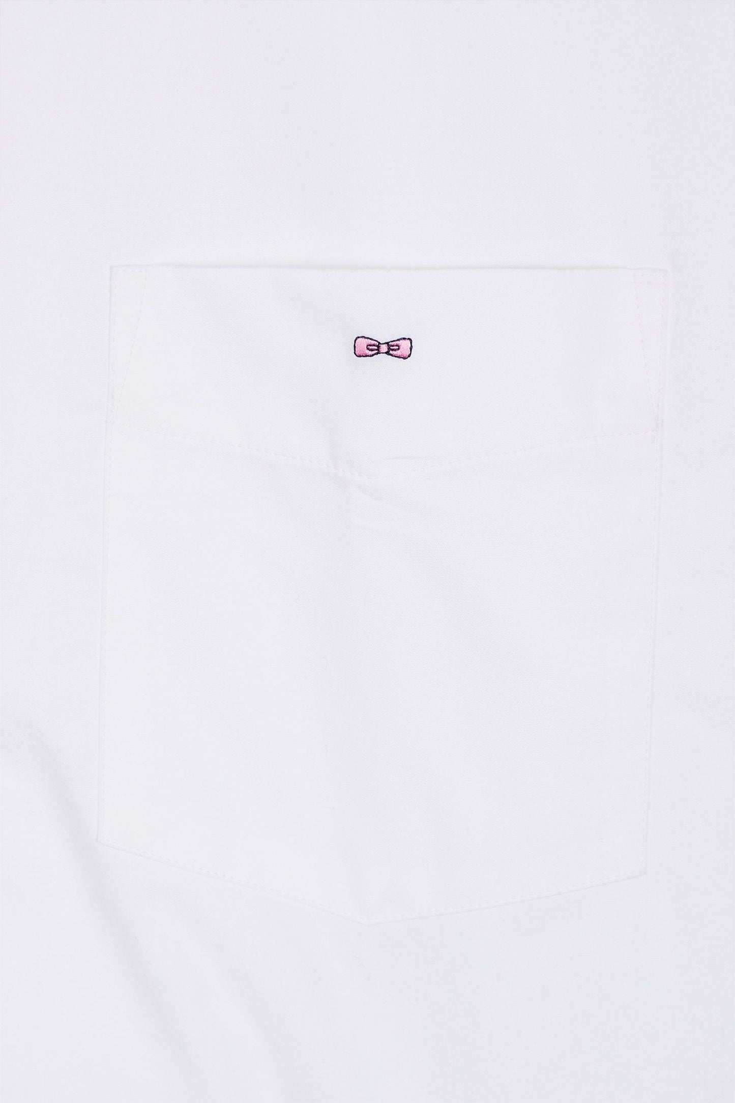 Chemise à manches courtes blanche intérieur de col imprimé coupe droite