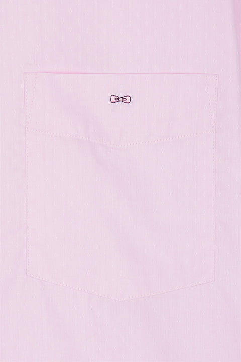 Chemise à manches courtes rose coupe droite - Image 3