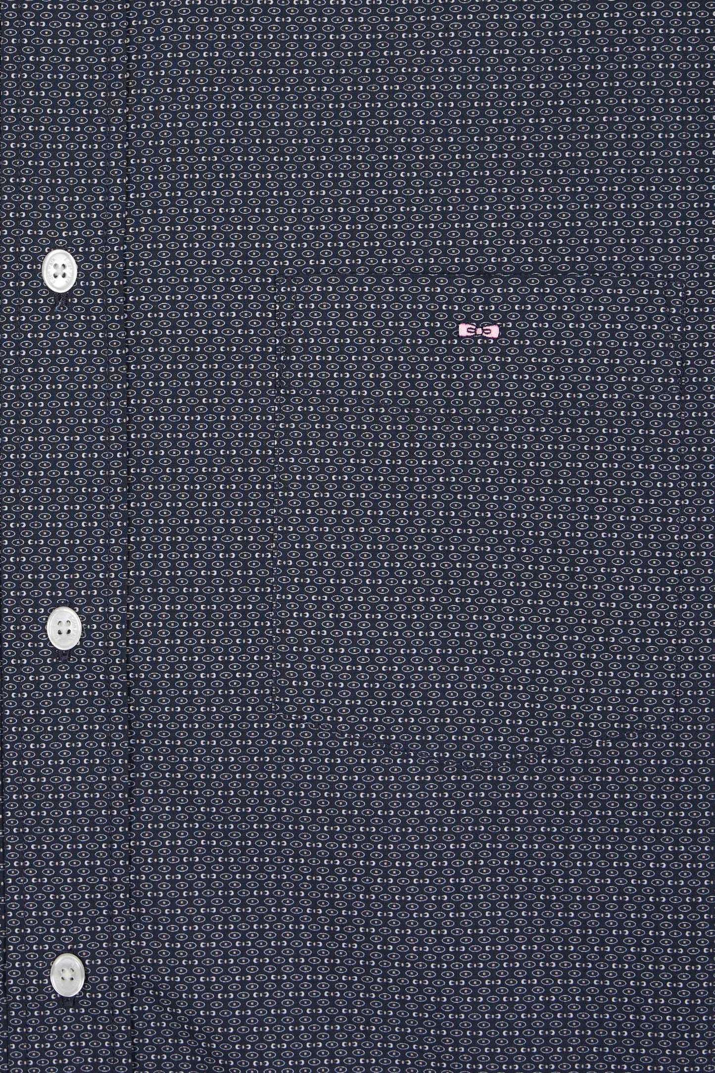 Chemise en popeline de coton à micro-motifs beige coupe droite