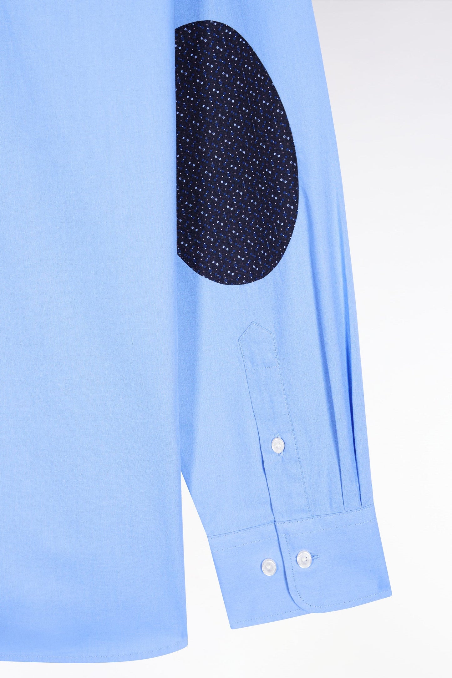 Chemise en coton ciel à coudière imprimées coupe droite