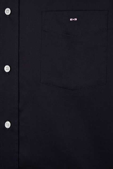 Chemise en coton piqué marine coupe droite - Image 2