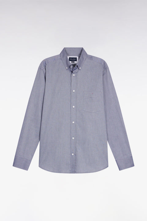 Chemise en coton marine coupe droite - Image 2