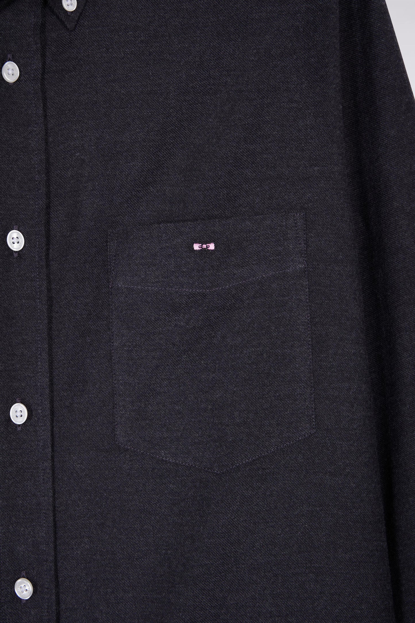 Chemise en flanelle gris foncé coupe droite