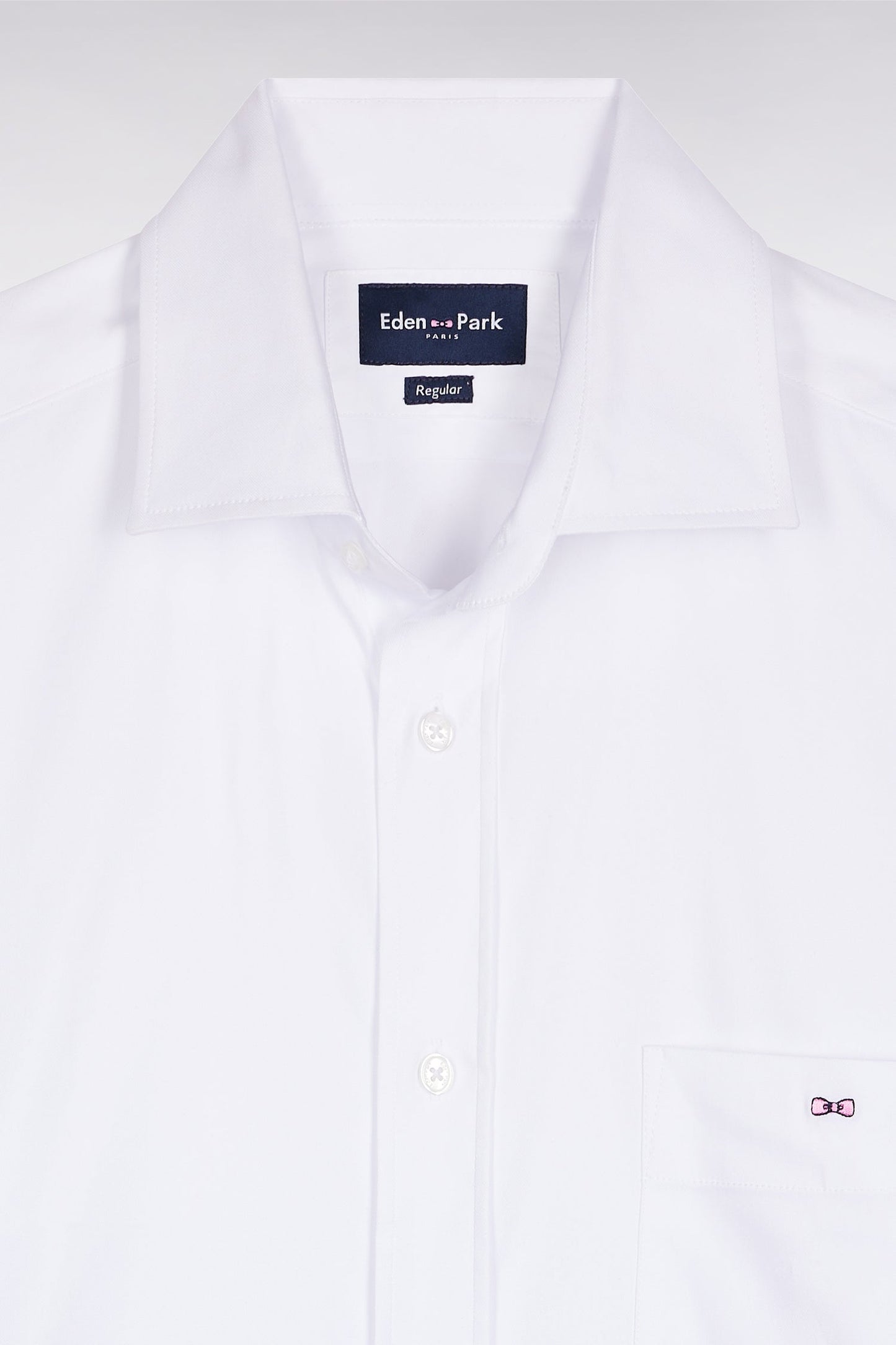 Chemise en coton Pima stretch blanche coupe droite