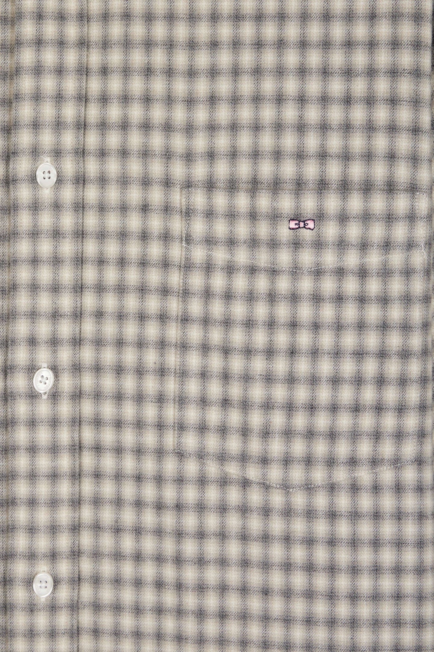 Chemise en flanelle de coton grise coupe droite
