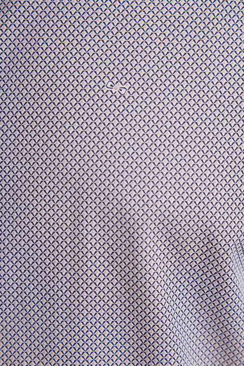 Chemise en popeline de coton à micro-motifs beige coupe droite - Image 3