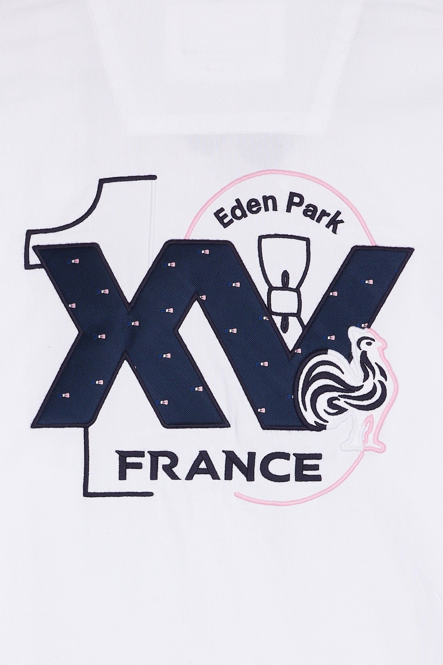 Chemise en coton blanc broderie XV de France coupe droite