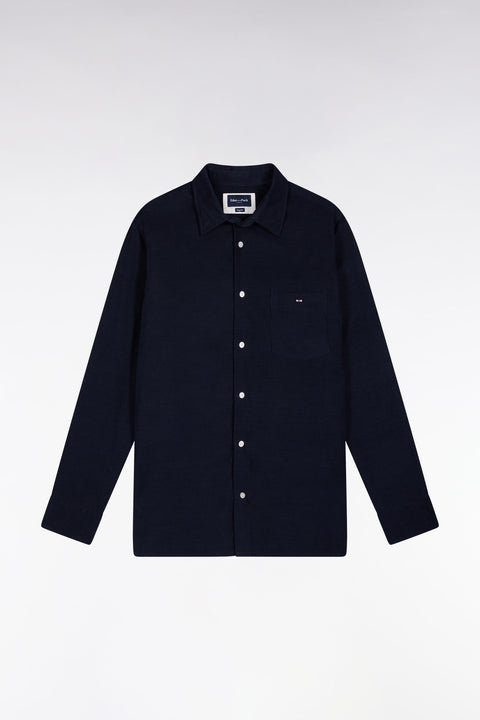 Chemise en velours marine coupe droite - Image 2