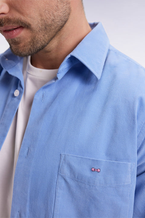 Chemise en velours ciel coupe droite - Image 3