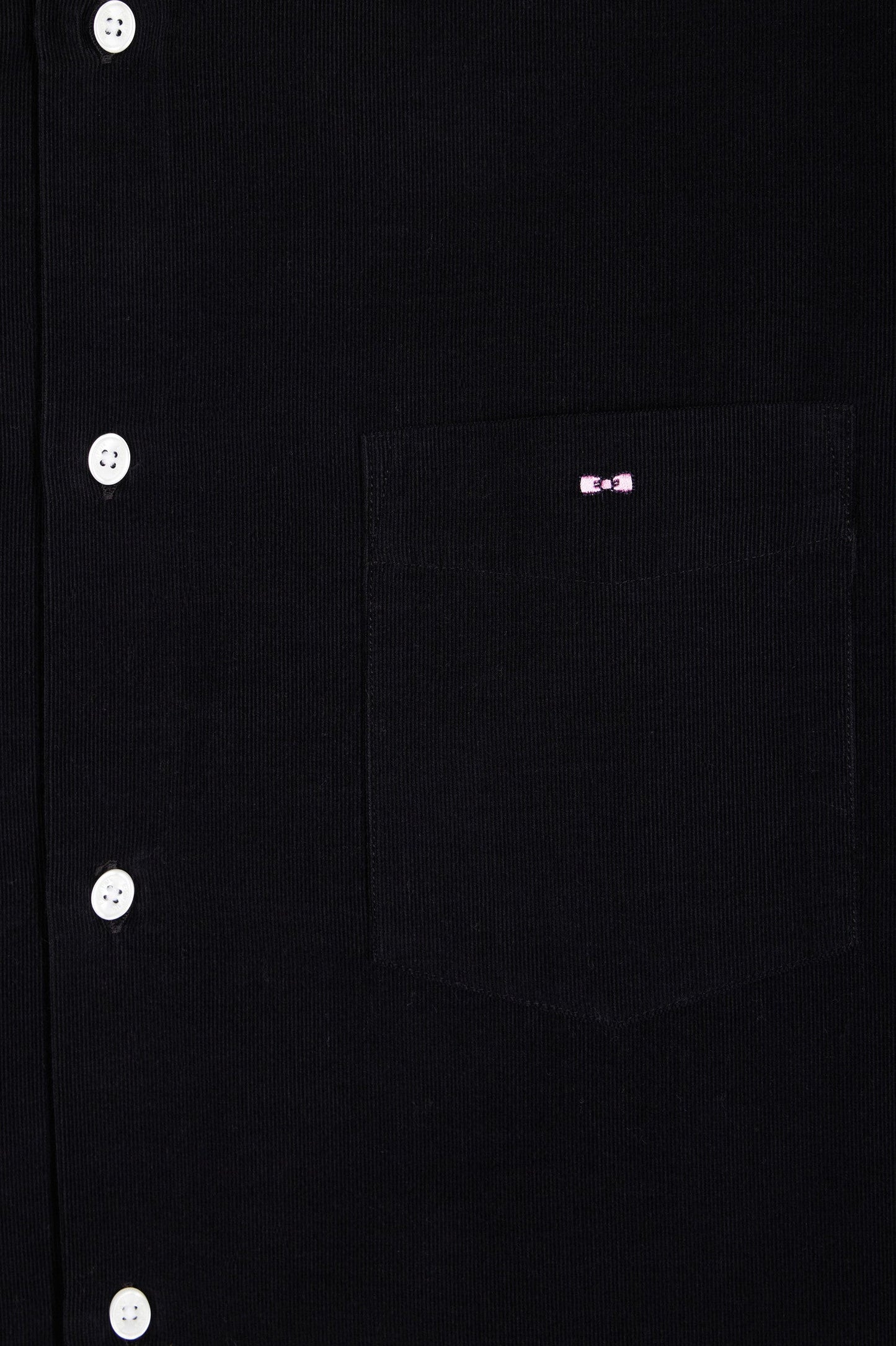 Chemise en velours noir coupe droite