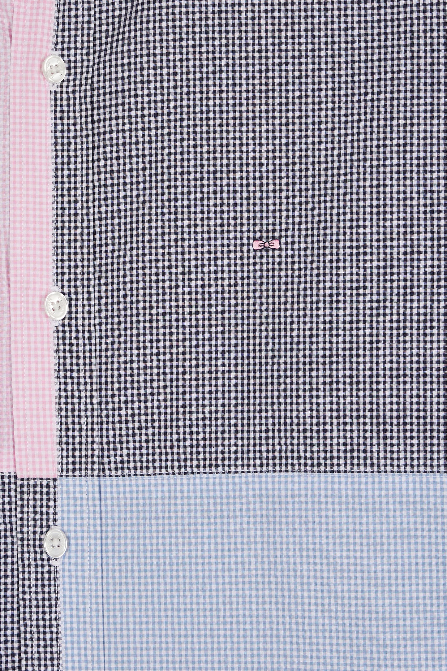Chemise bleu et rose quatre cadrans coupe droite