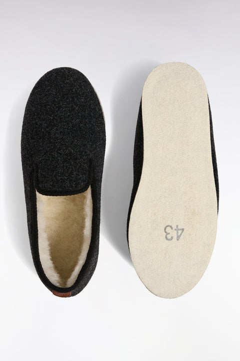 Chaussons en feutre et laine de mouton gris - Image 2