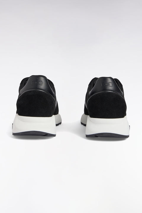 Sneakers multimatières en cuir noir - Image 3