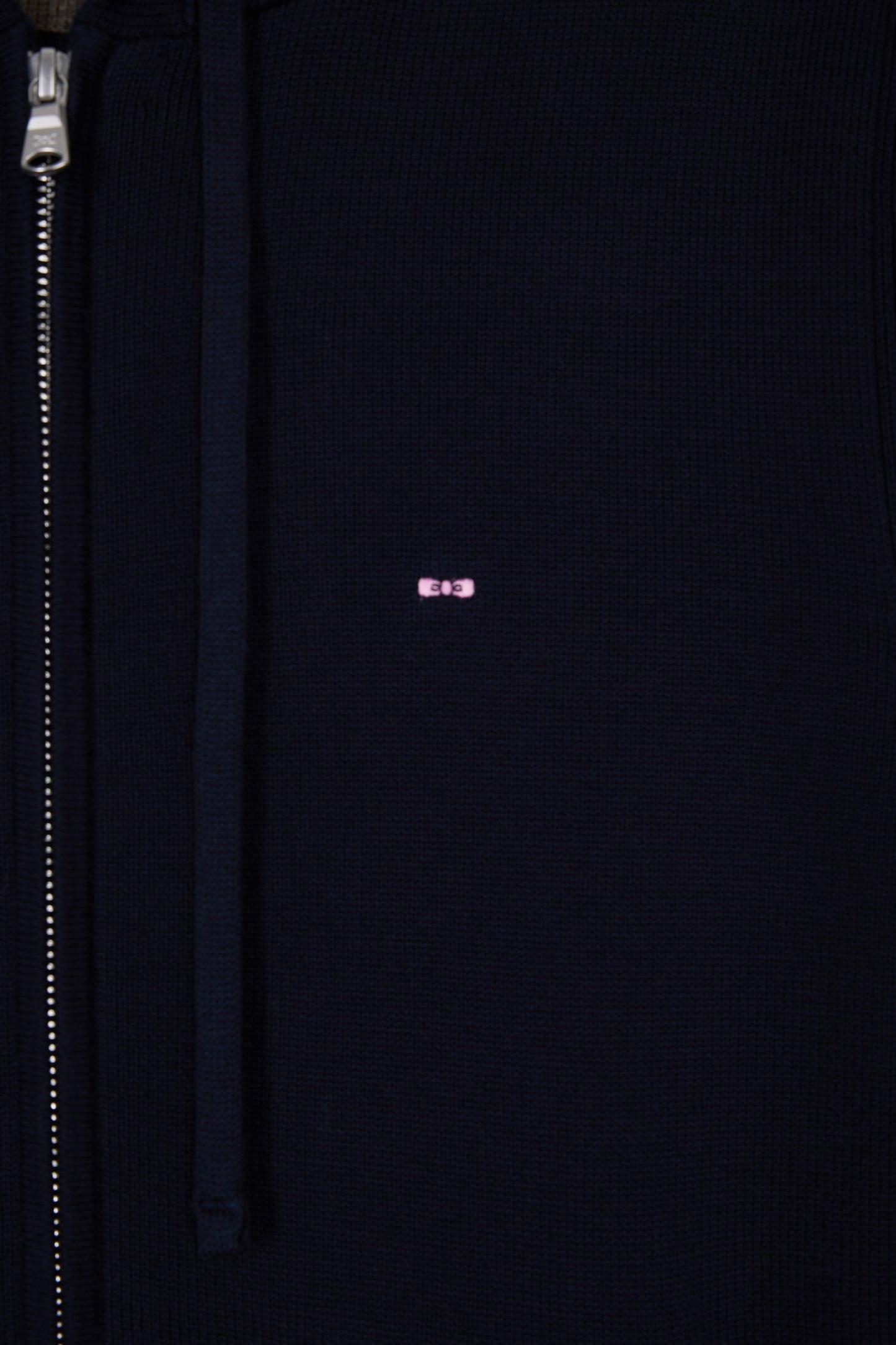 Pull à capuche zippé en coton marine coupe droite