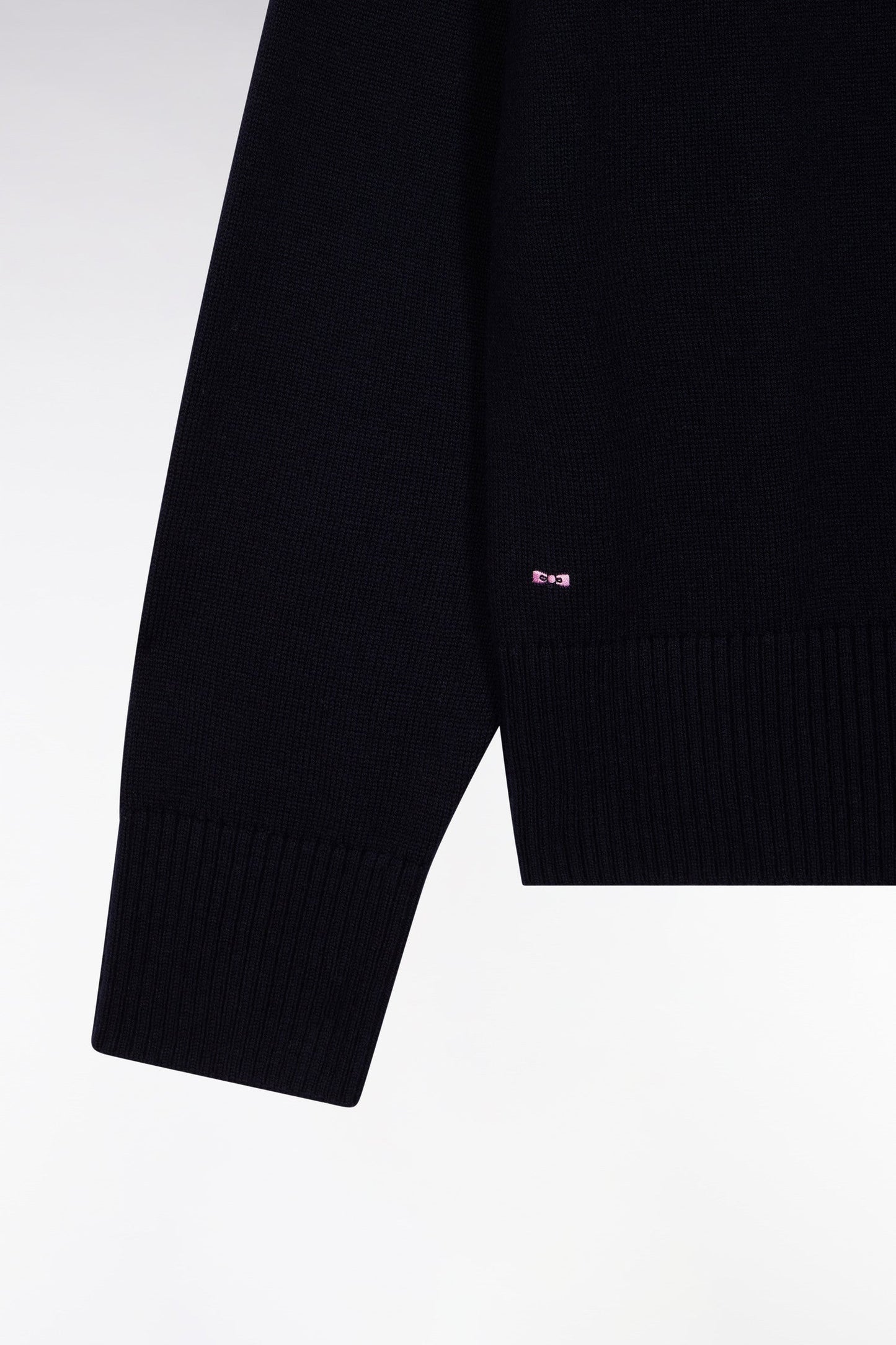 Cardigan en laine et coton marine coupe Relaxed