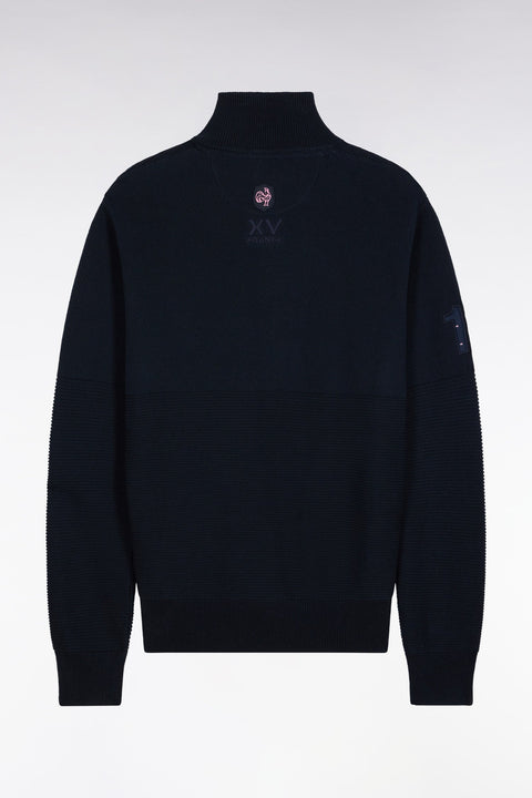 Cardigan zippé XV de France en coton marine - Image 2