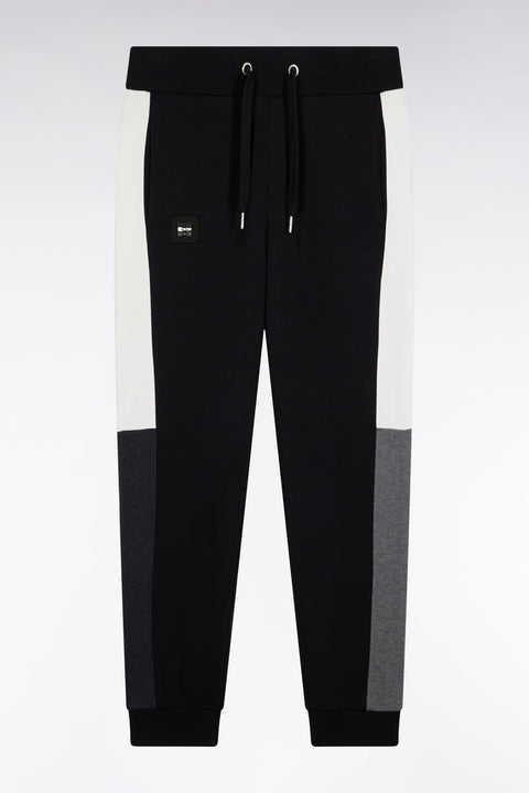 Jogging en molleton gratté noir colorblock coupe droite - Image 2