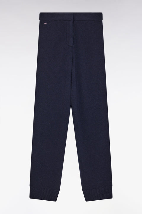 Pantalon jogging en laine et cachemire marine coupe Relaxed - Image 1