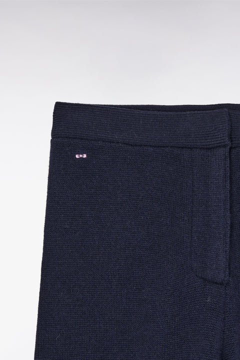 Pantalon jogging en laine et cachemire marine coupe Relaxed - Image 2