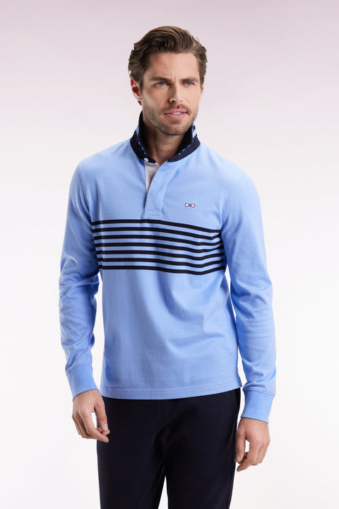Maillot à manches longues en jersey épais ciel rayé coupe droite - Image 1