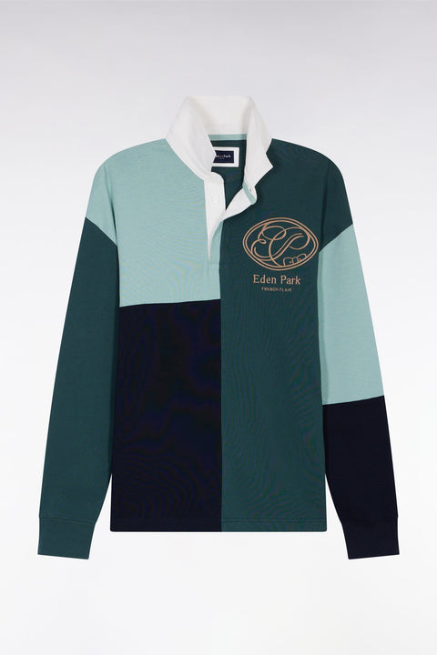 Maillot à manches longues en coton vert à cadrans coupé-cousu - Image 2