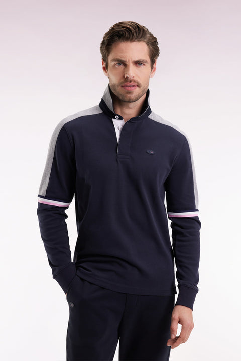 Maillot à manches longues XV de France en jersey épais marine coupe droite - Image 1