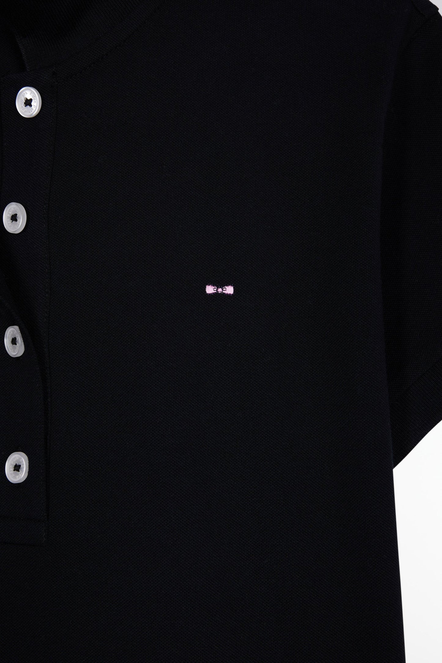 Polo manches courtes en coton stretch noir coupe slim