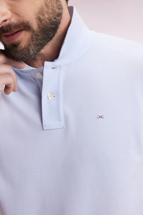 Polo manches courtes en coton Pima ciel coupe droite - Image 3